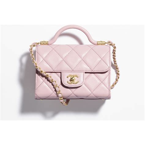 chanel mini 18b dark pink|Mini flap bag with top handle, Grained shiny calfskin & gold.